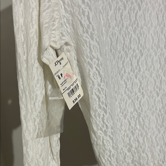 Worthington White Lace Button-Up Blouse - Picture 6 of 8